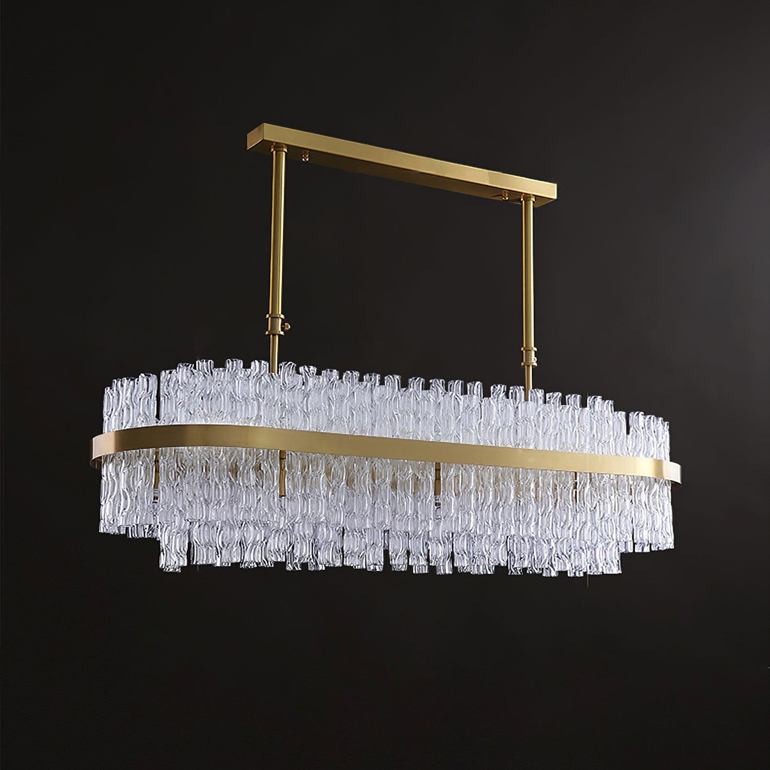 Gold & Clear Rod Chandelier - Letslighting