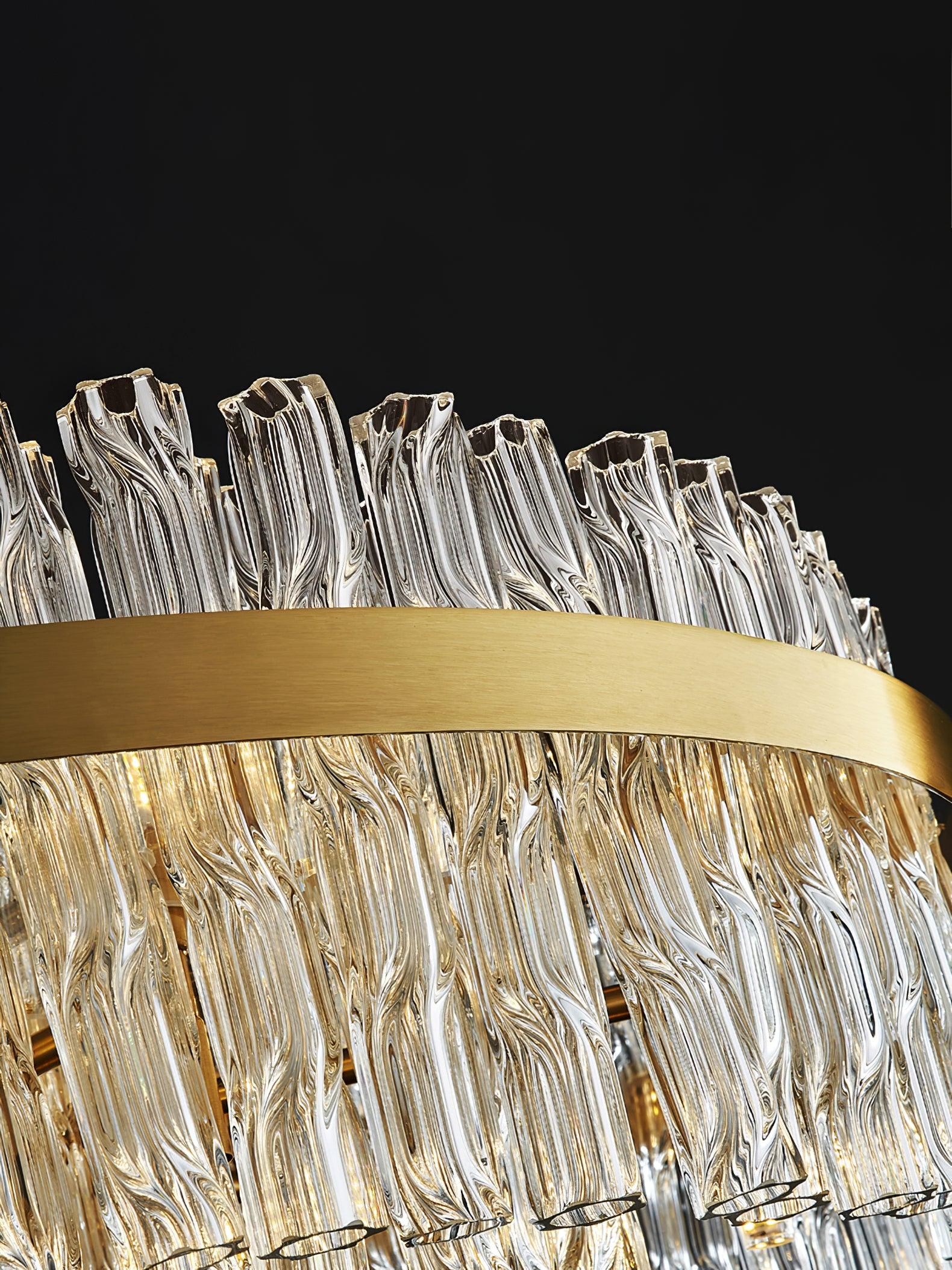 Gold & Clear Rod Chandelier - Letslighting