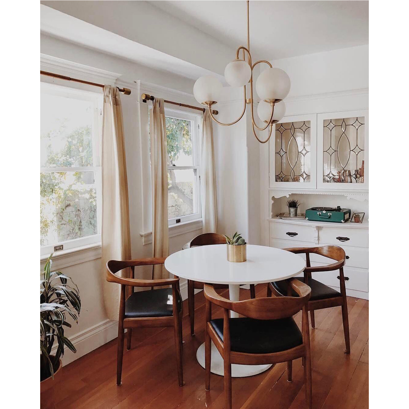 Zathaor Individual Creativity Metal Glass Chandelier - Lamp Copper