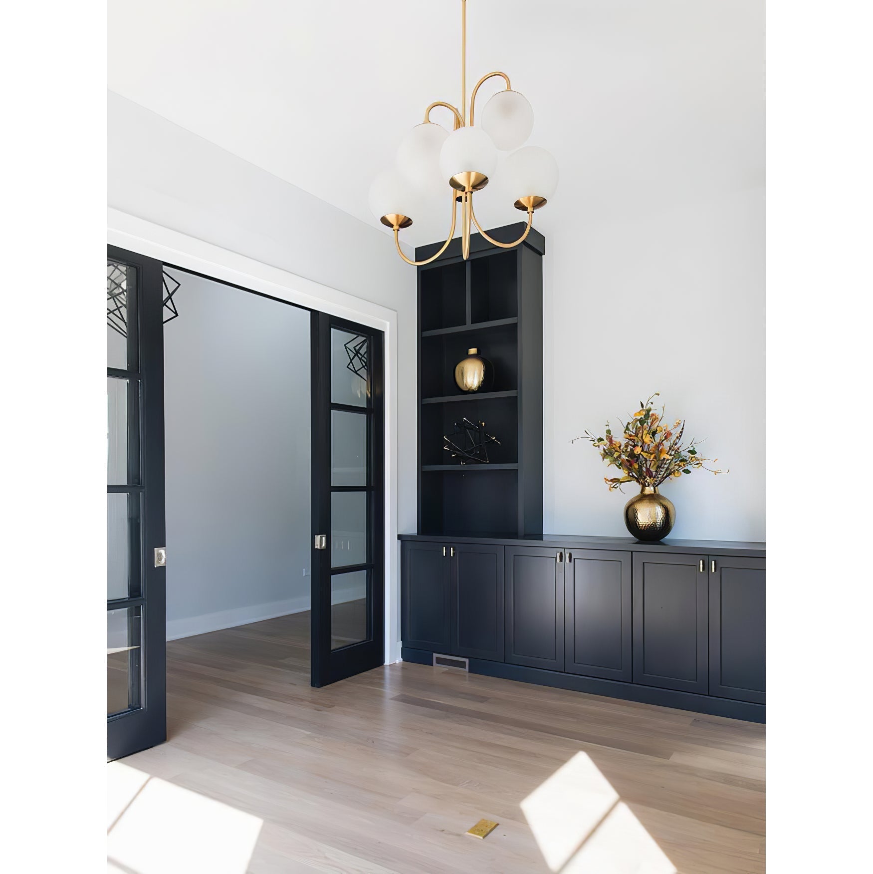 Zathaor Individual Creativity Metal Glass Chandelier - Lamp Copper