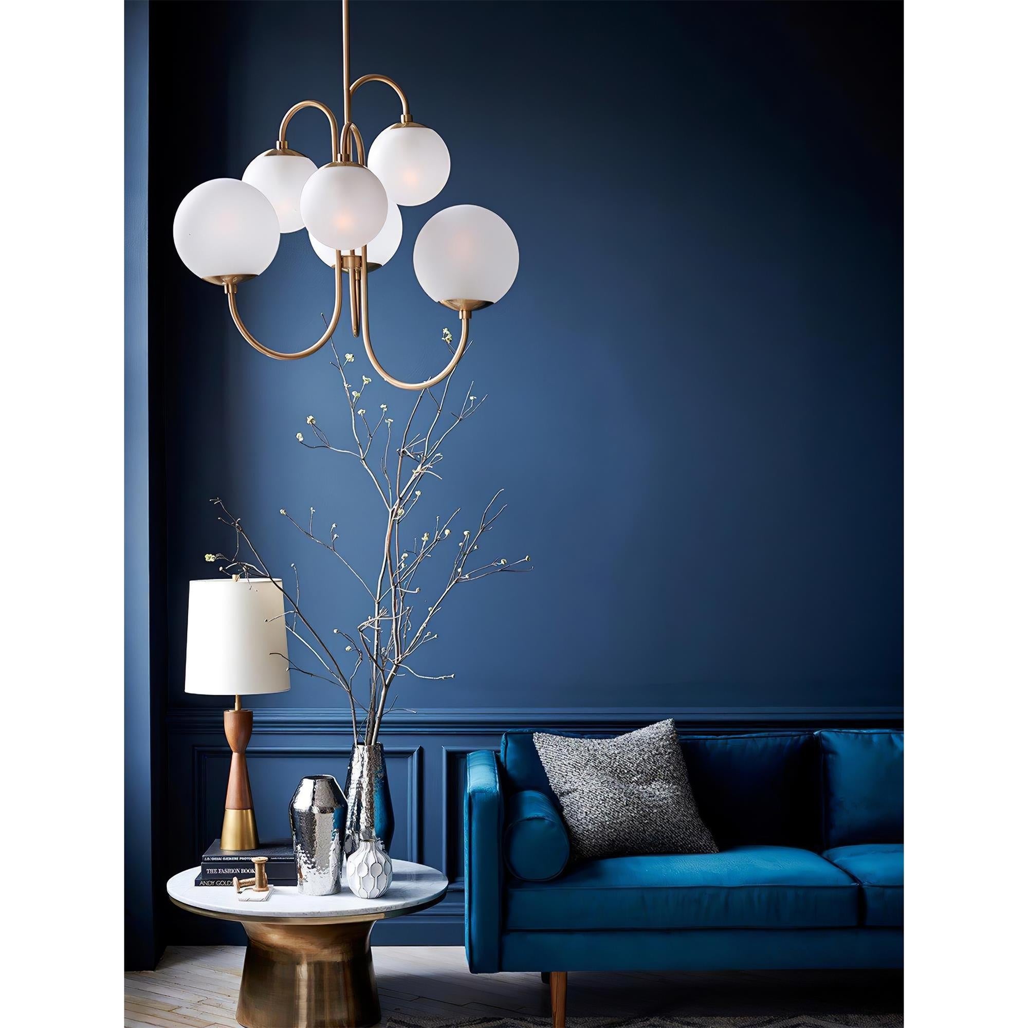 Zathaor Individual Creativity Metal Glass Chandelier - Lamp Copper