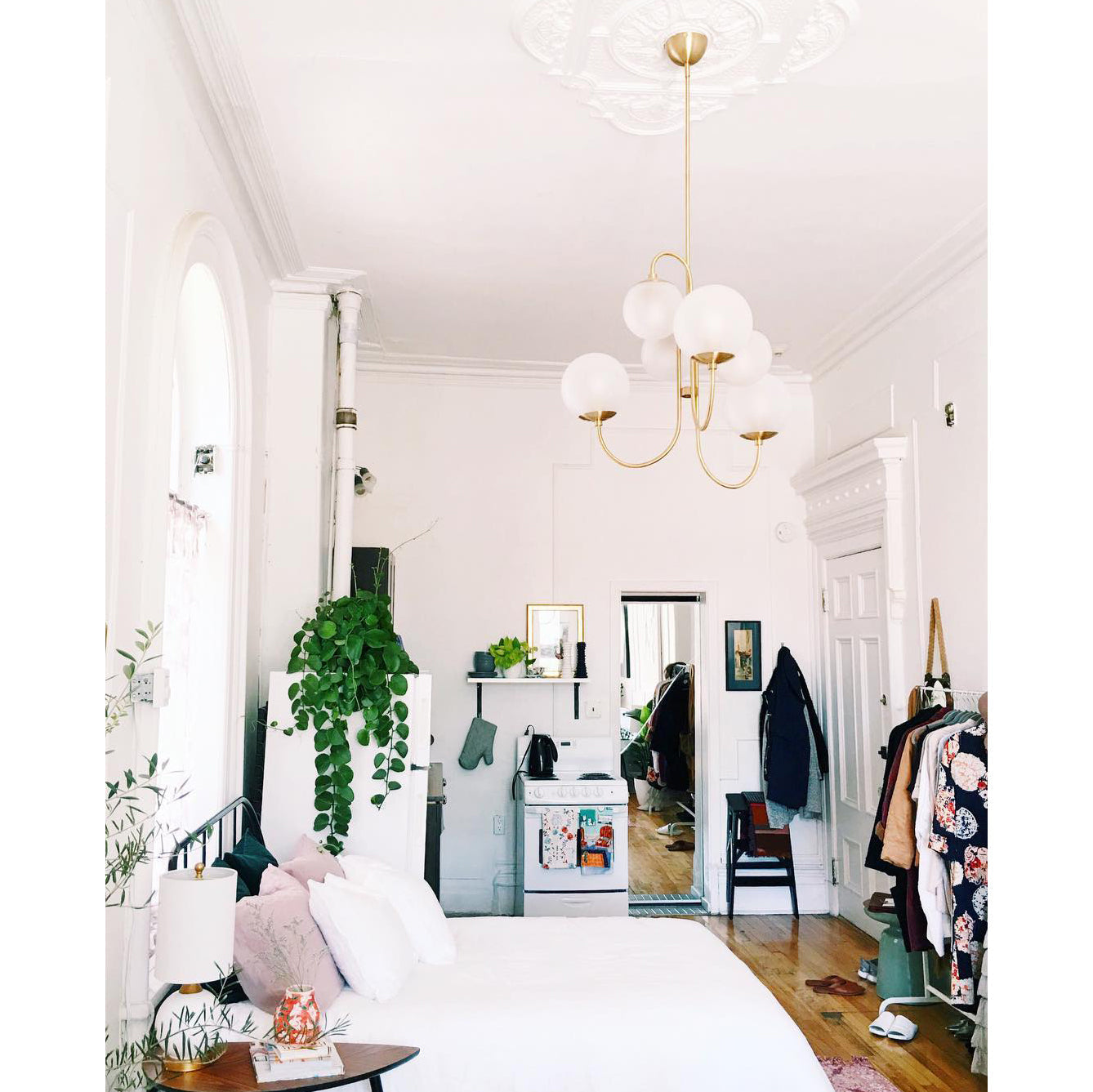 Zathaor Individual Creativity Metal Glass Chandelier - Lamp Copper