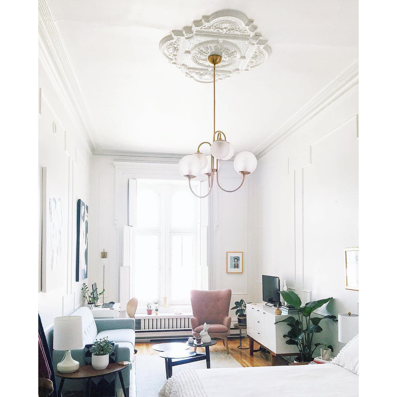 Zathaor Individual Creativity Metal Glass Chandelier - Lamp Copper