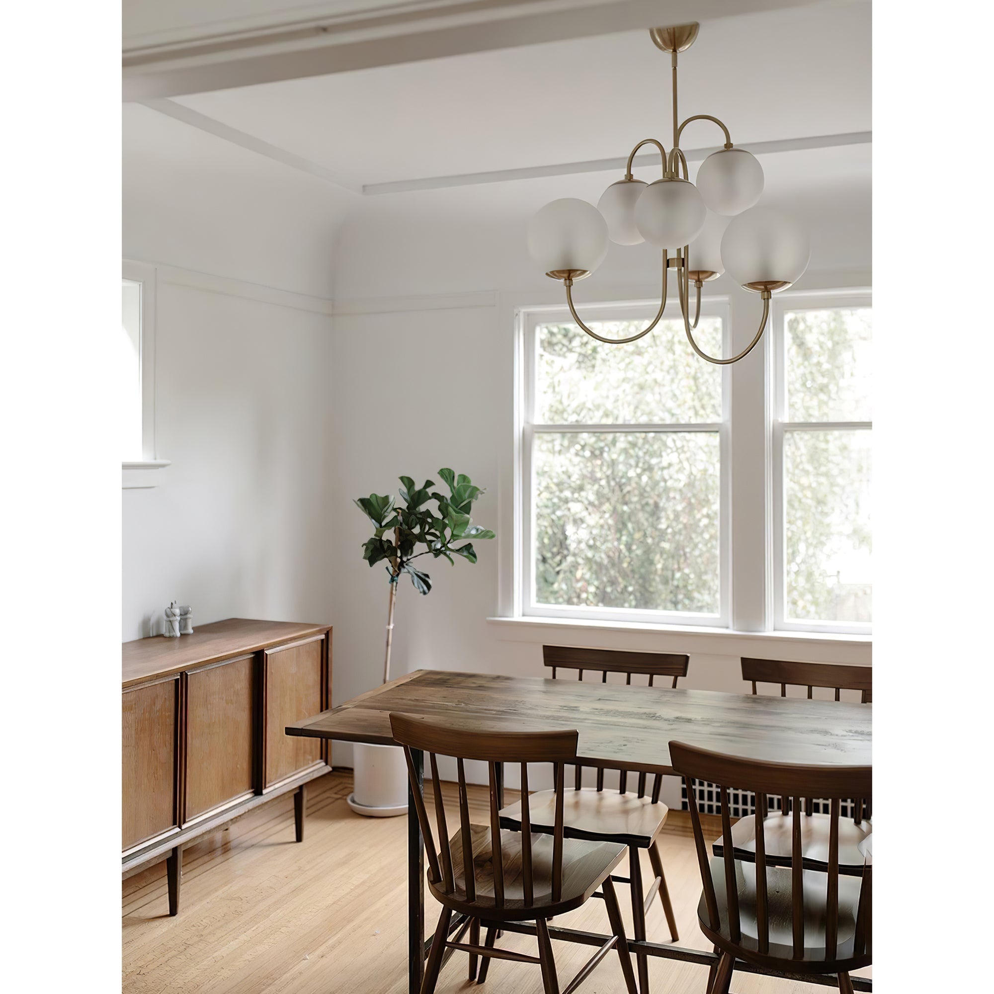 Zathaor Individual Creativity Metal Glass Chandelier - Lamp Copper