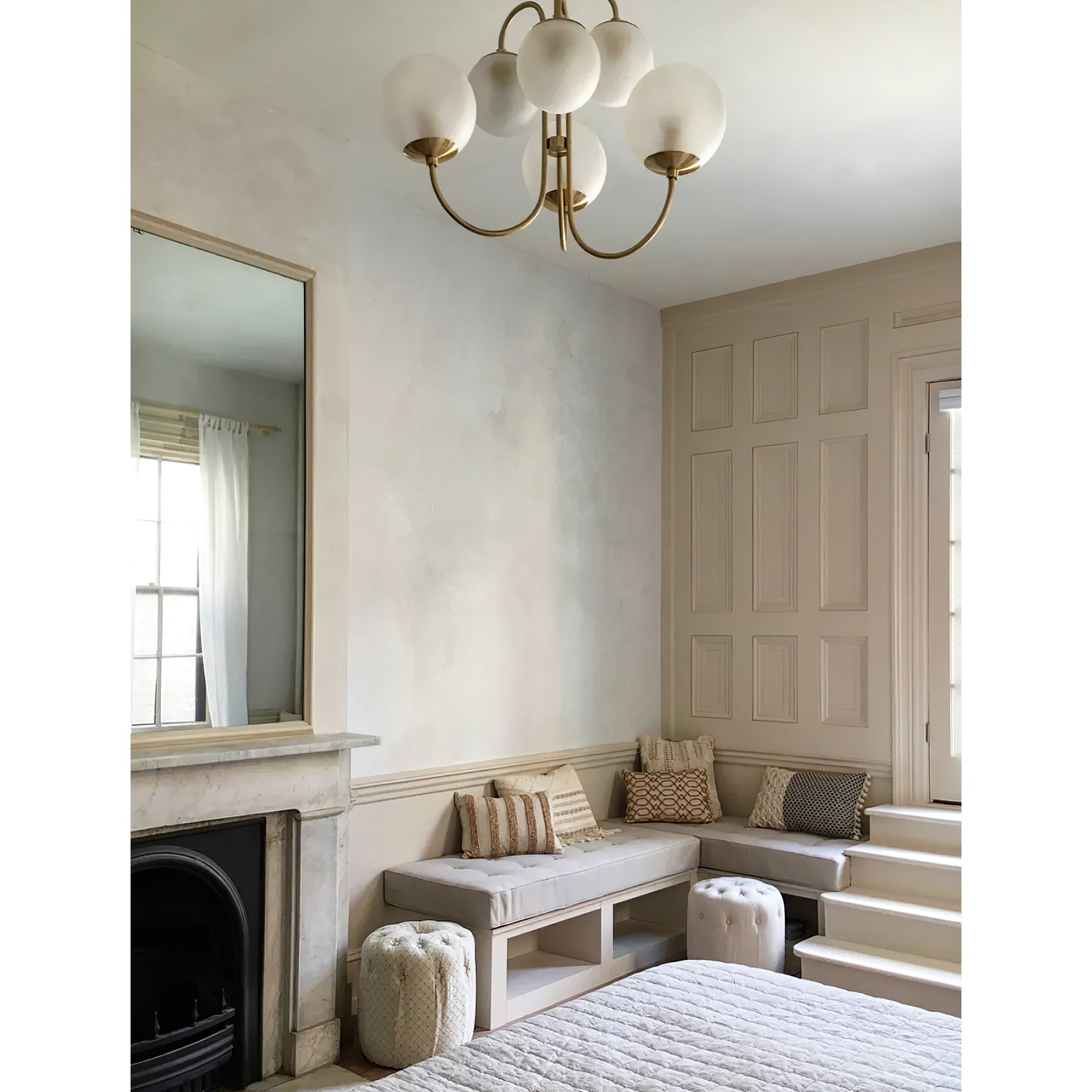 Zathaor Individual Creativity Metal Glass Chandelier - Lamp Copper