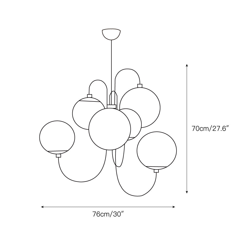 Zathaor Individual Creativity Metal Glass Chandelier - Lamp Copper