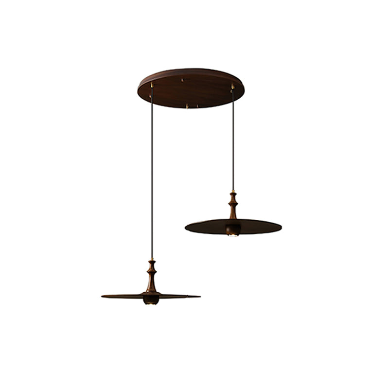 Syrinyra Sculptural Wood Disc Pendant Light - Letslighting