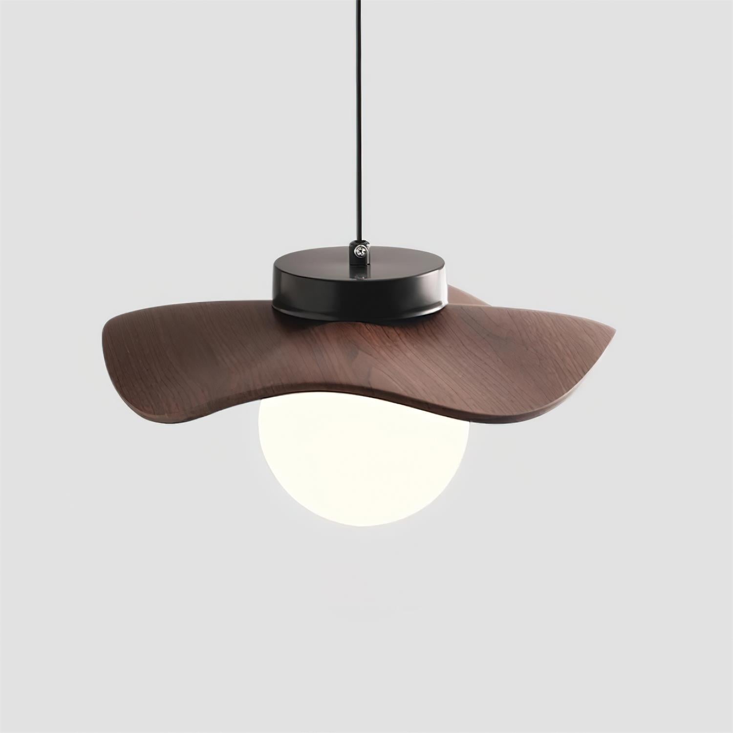Pendant Lamp Glass and Metal Wavy Shade Sculptural Minimalist Accent - Letslighting