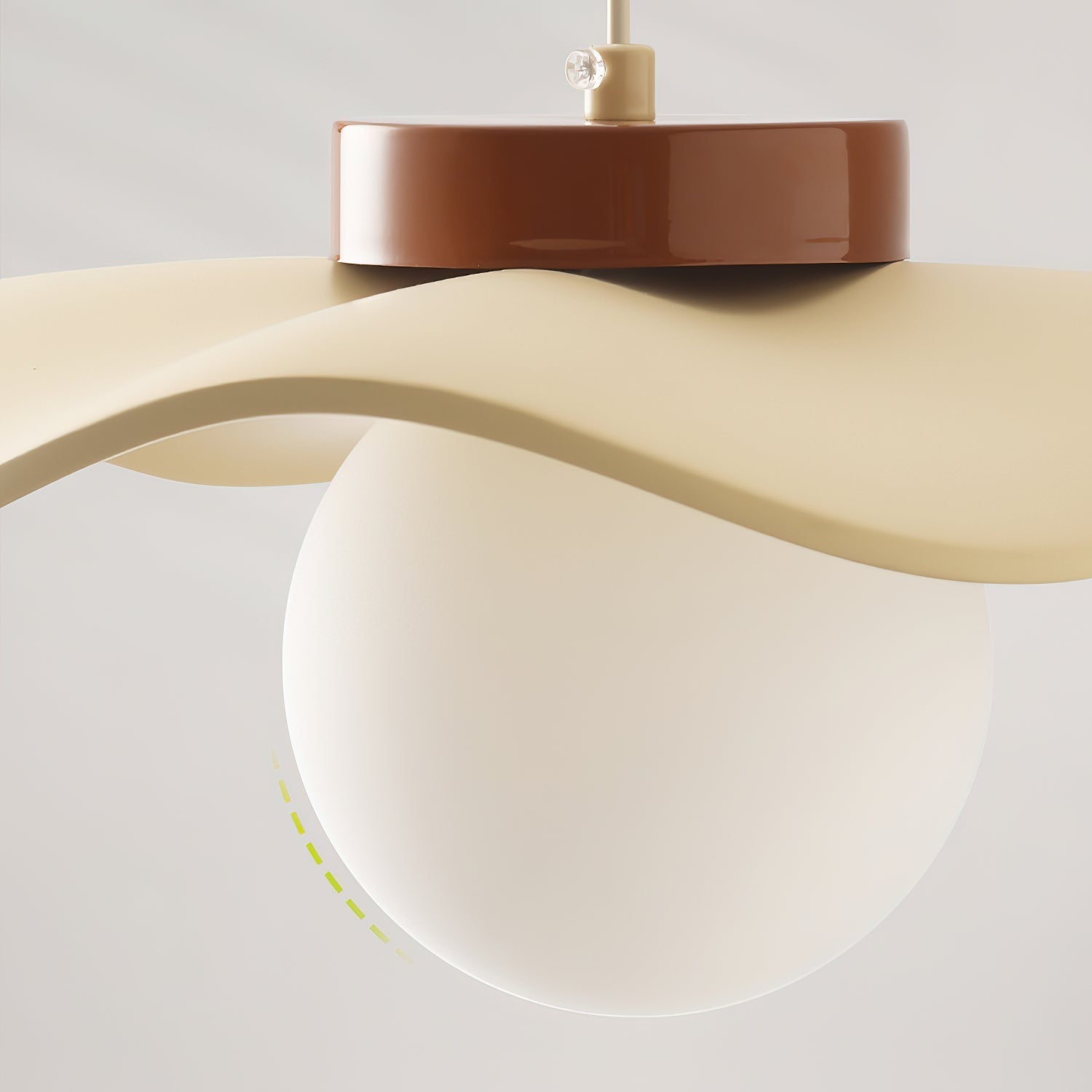 Pendant Lamp Glass and Metal Wavy Shade Sculptural Minimalist Accent - Letslighting