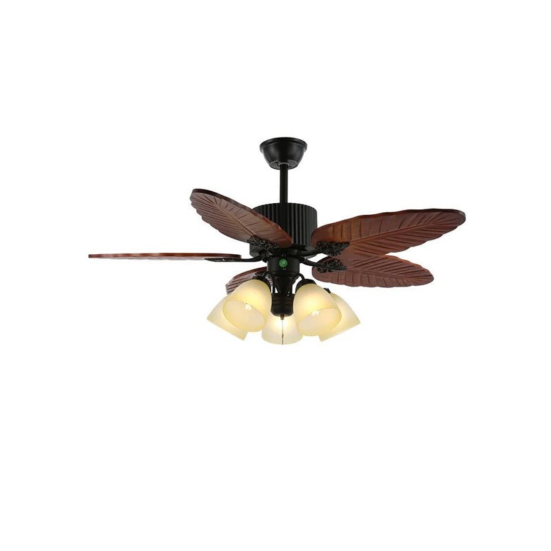 Ventilador de Techo Virella Tropical de Madera y Cristal con Luz