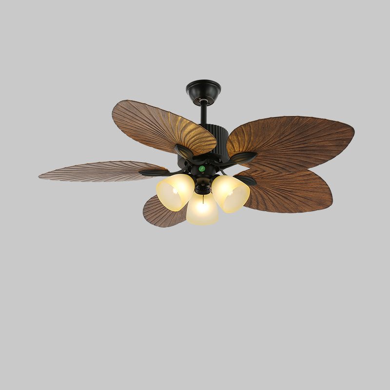 Ventilador de Techo Tropical Virel de Madera con Luz con acabado negro