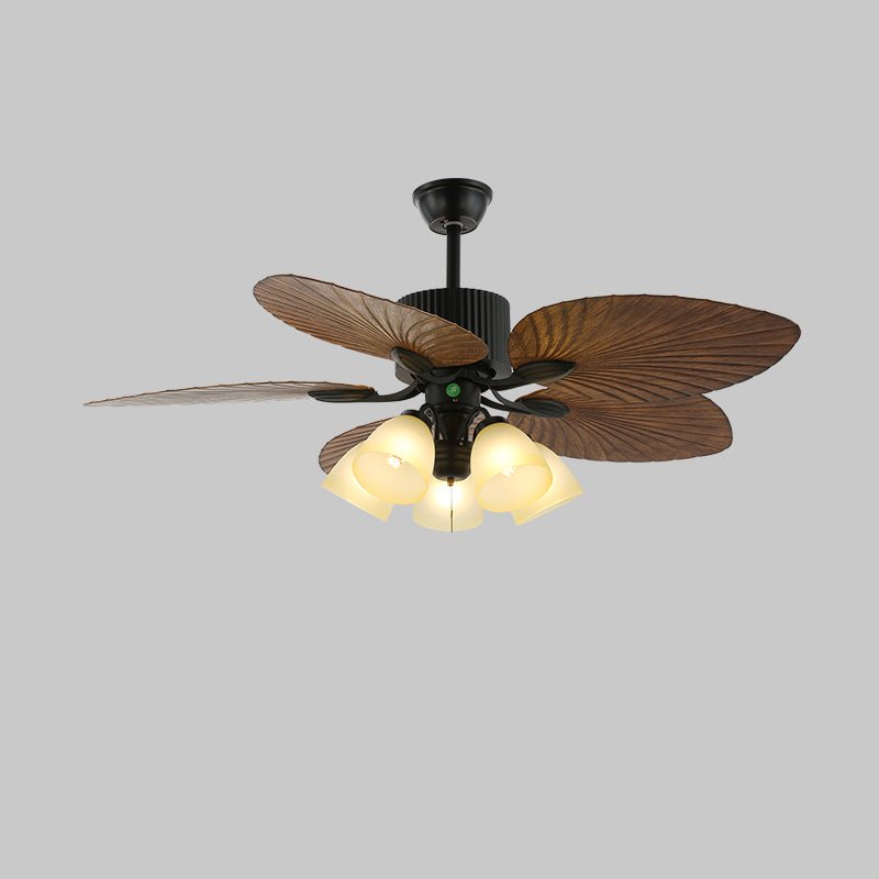 Ventilador de Techo Tropical Virel de Madera con Luz en un ambiente interior