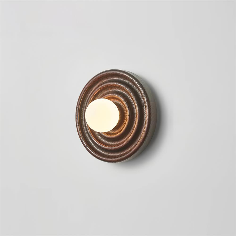 Wall Lamp Ripple with Ash Wood Body and Glass Globe Shade - Letslighting