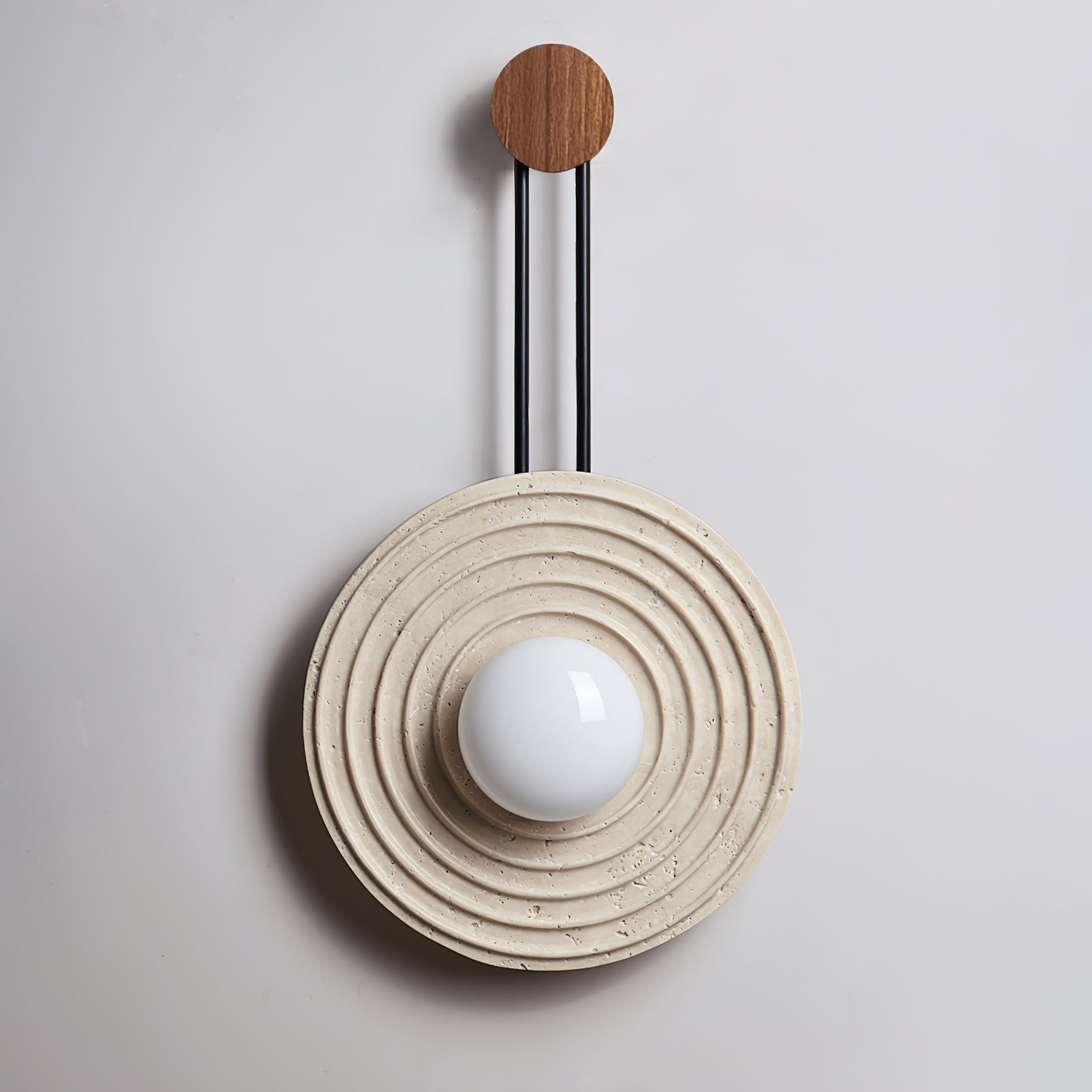 Isoror Spiral-Ring Travertine Wall Light - Letslighting