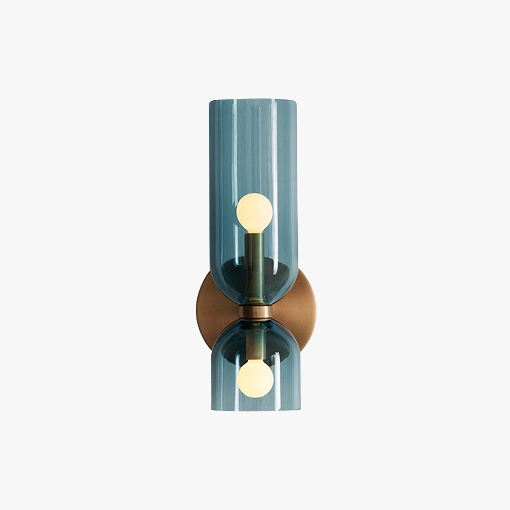 Valentina Lámpara de Pared de Vidrio para Dormitorio Azul/Gris/Blanco