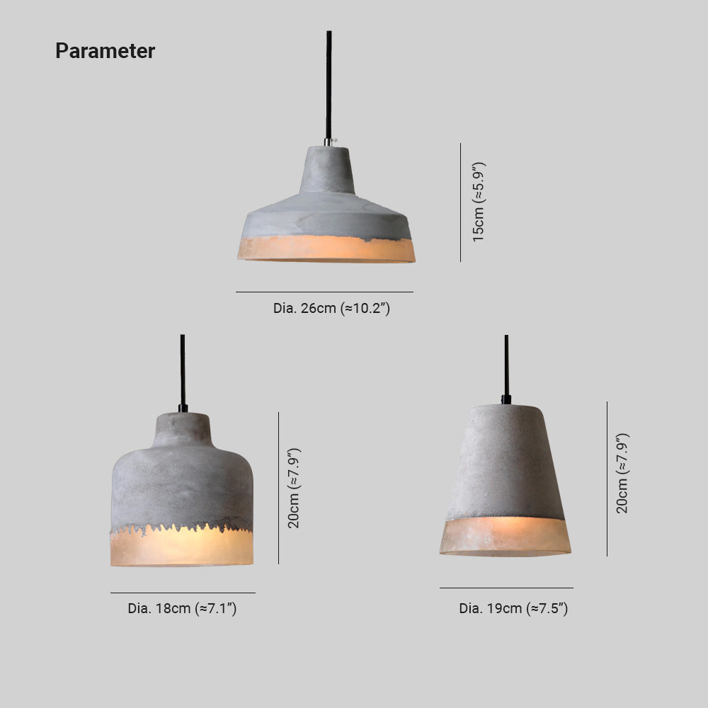 Avi Industrial LED Lámpara Colgante Cemento/Resina Bar Comedor