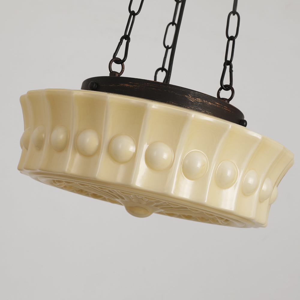 Valentina Vintage French Country Lámpara Colgante Cúpula Blanco/Beige Salón