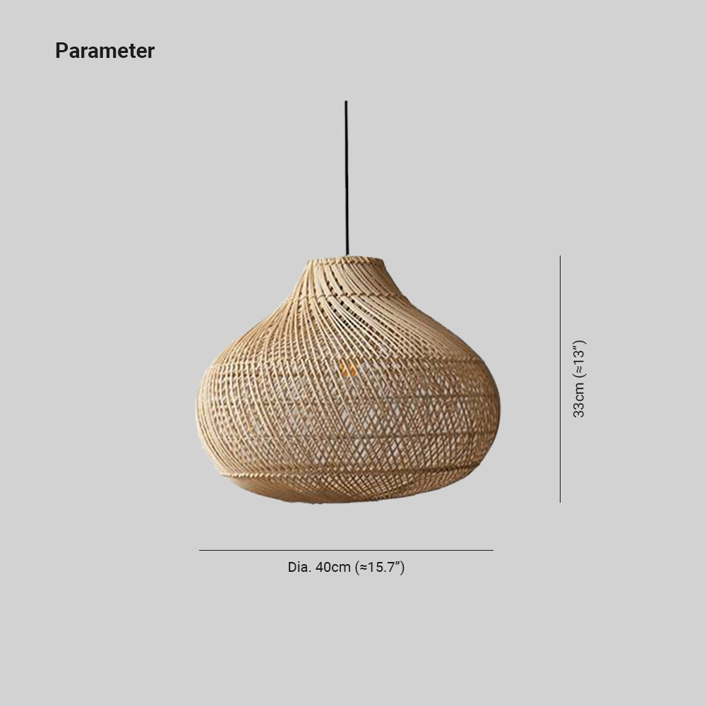 Ritta Diseño Artesanal LED Lámpara Colgante Ratán Dormitorio/Estudio