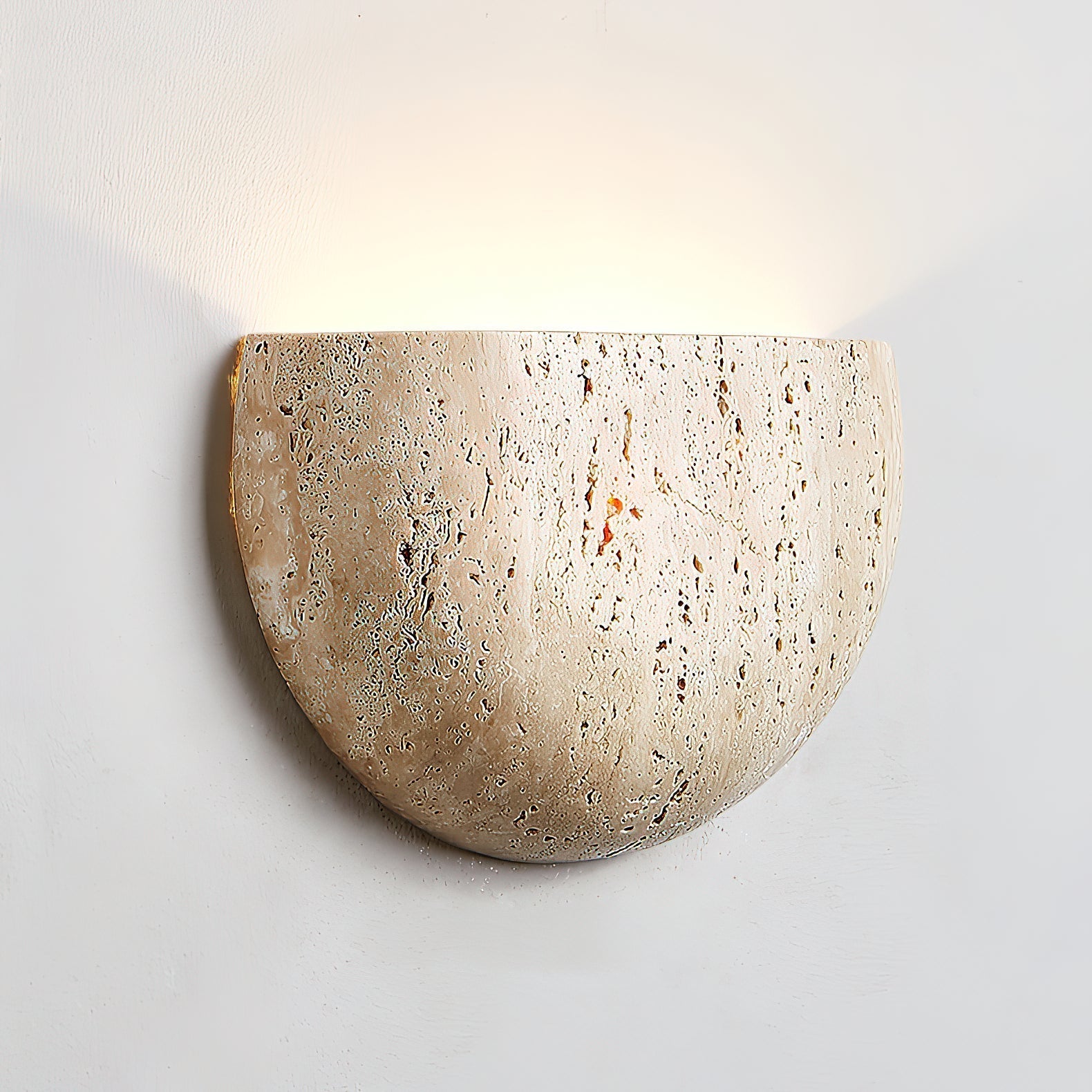 Cuvenarae Modern Minimalist Moon Travertine Wall Lamp - Lamp Copper