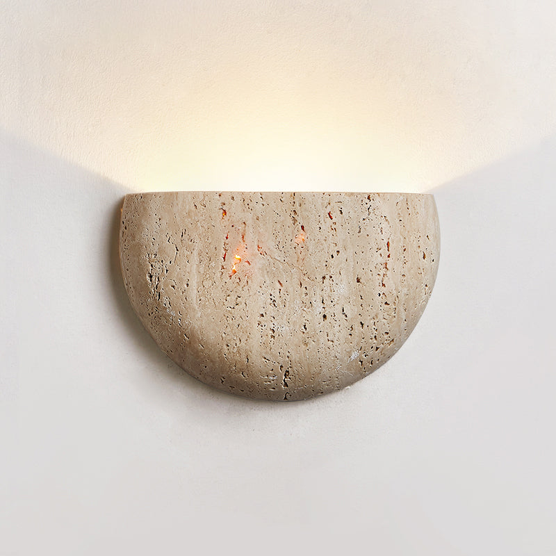 Cuvenarae Modern Minimalist Moon Travertine Wall Lamp - Lamp Copper