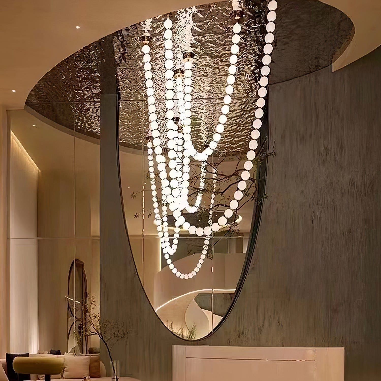 PearlCascade Glass Bead Chandelier - Letslighting