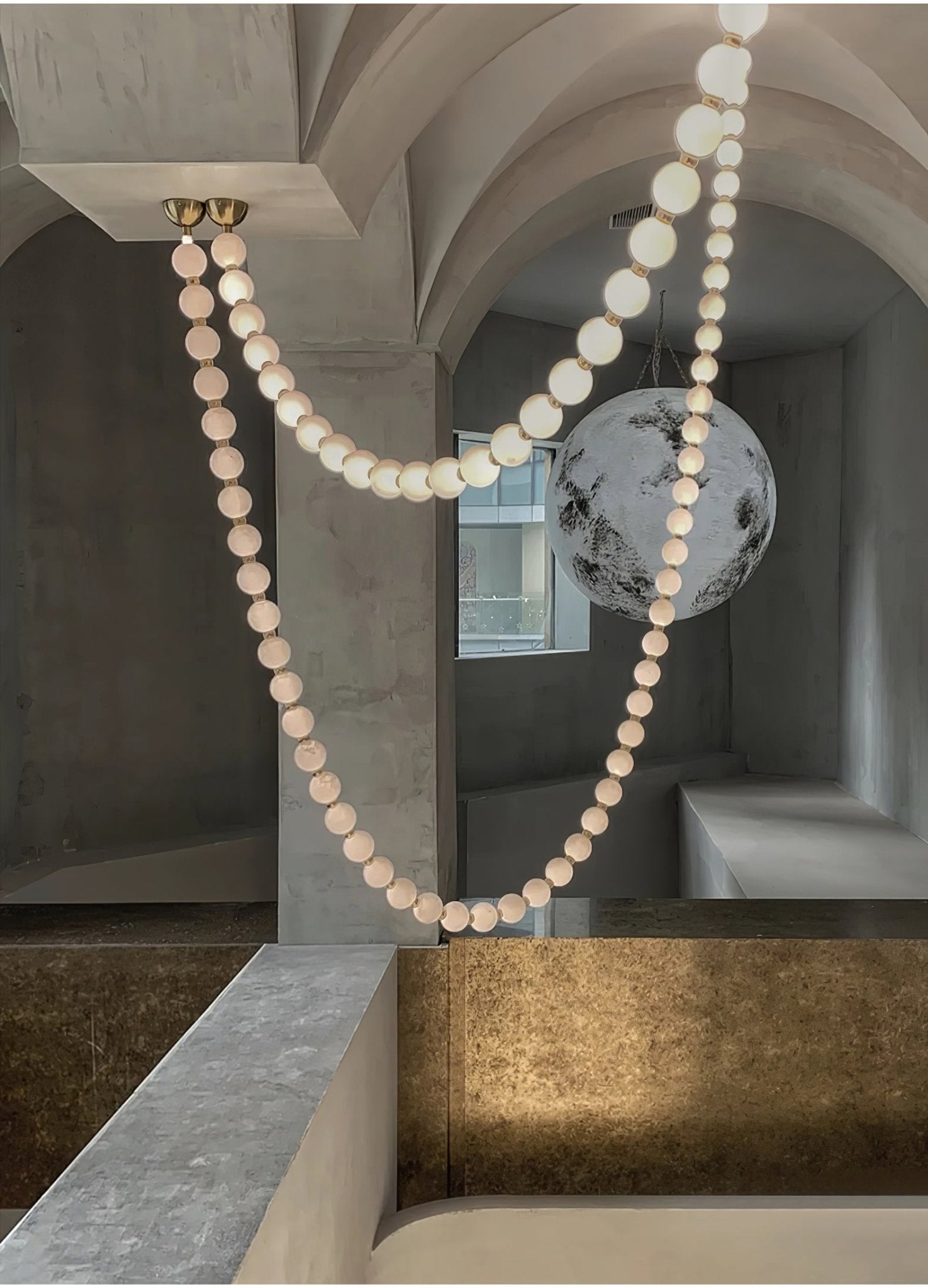 PearlCascade Glass Bead Chandelier - Letslighting