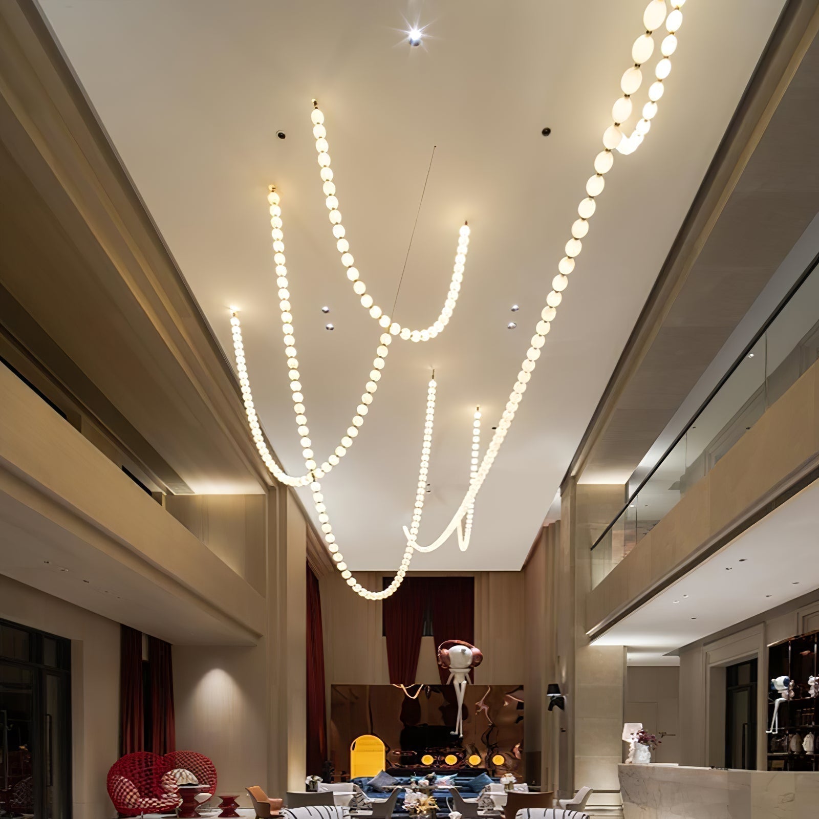 PearlCascade Glass Bead Chandelier - Letslighting