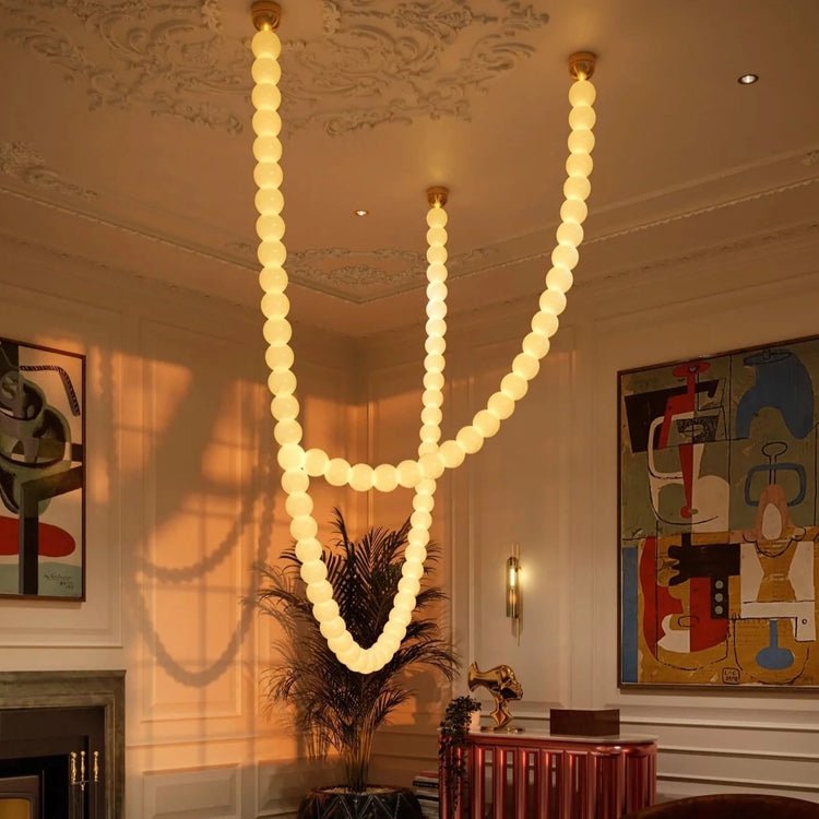 PearlCascade Glass Bead Chandelier - Letslighting