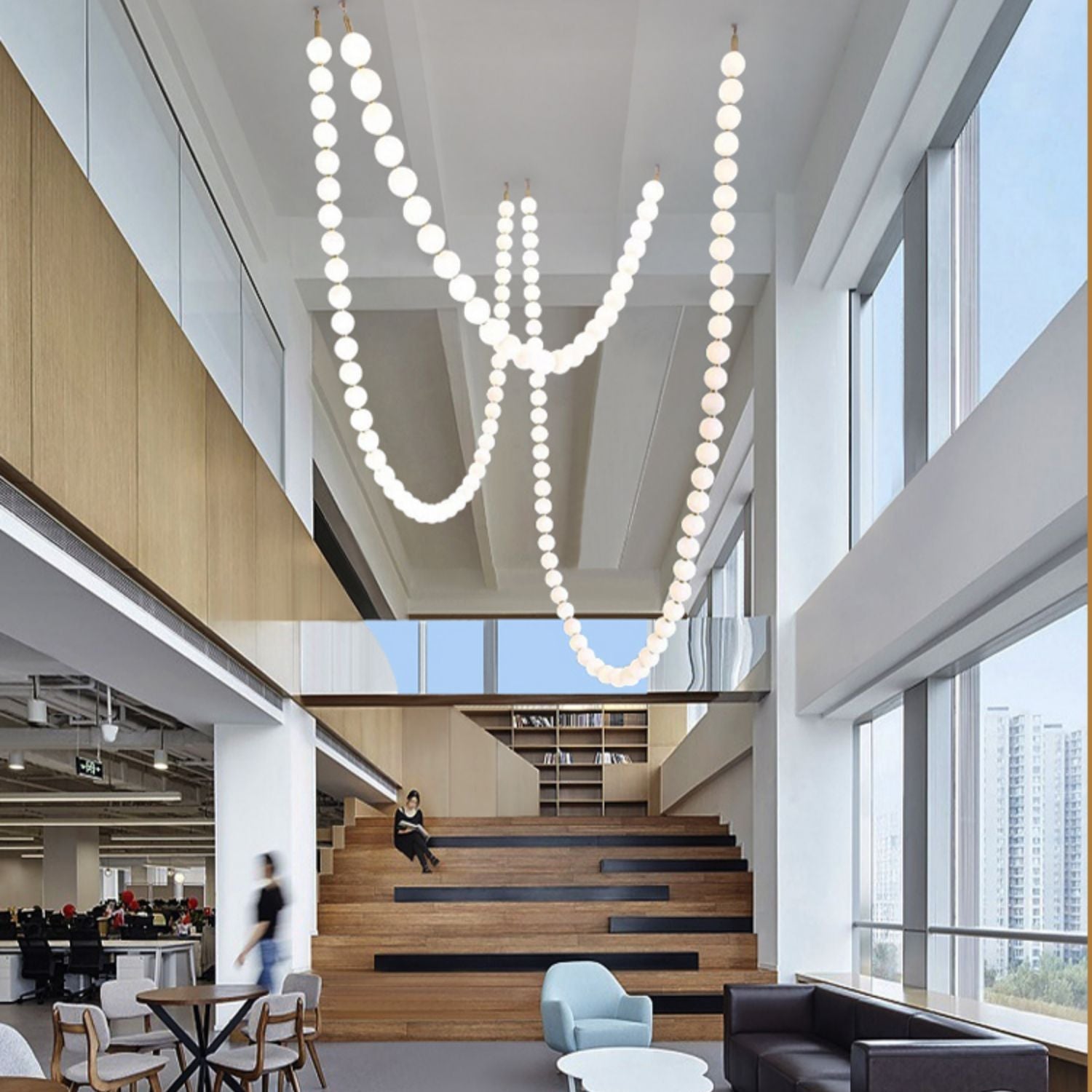 PearlCascade Glass Bead Chandelier - Letslighting