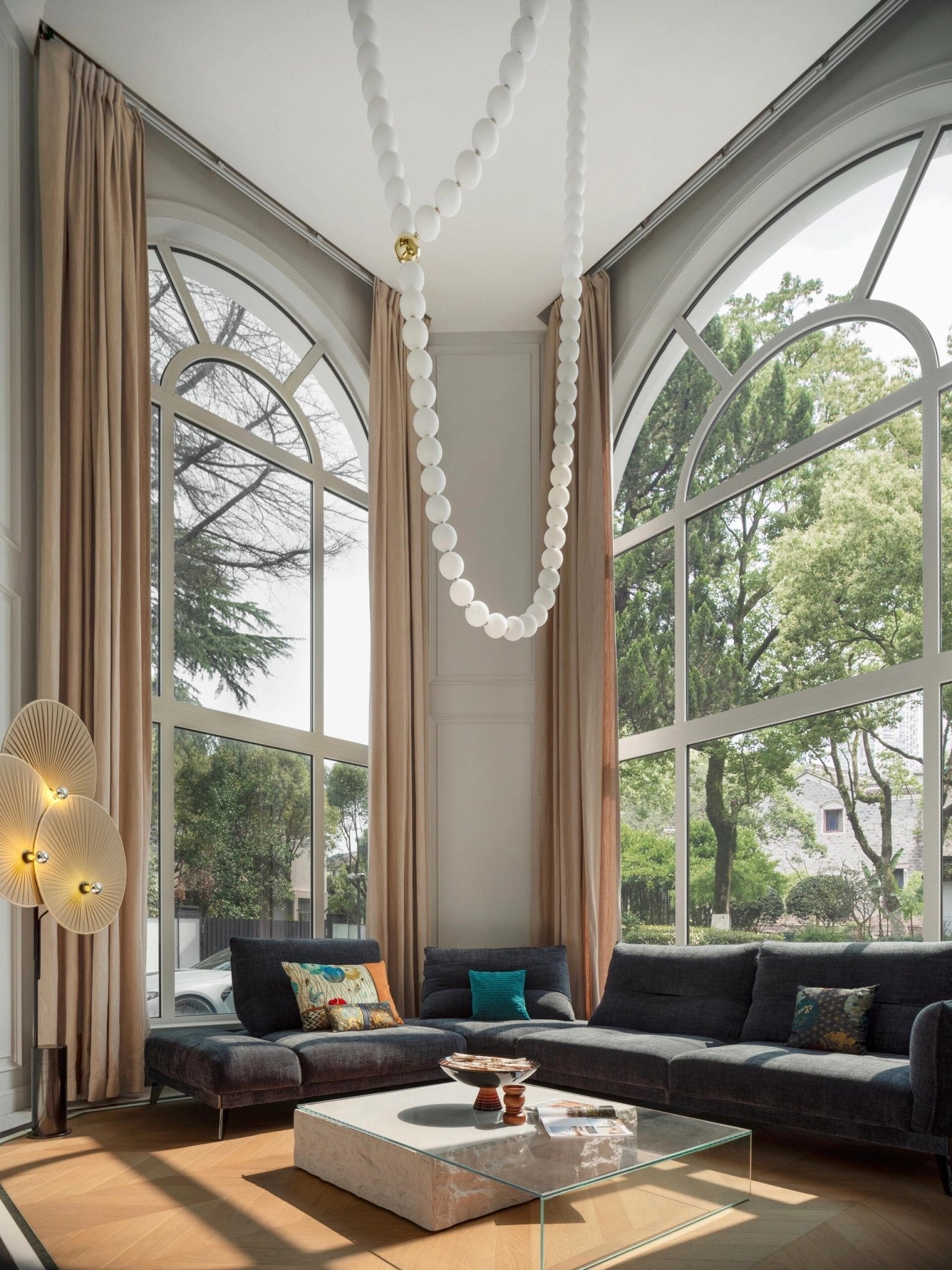 PearlCascade Glass Bead Chandelier - Letslighting