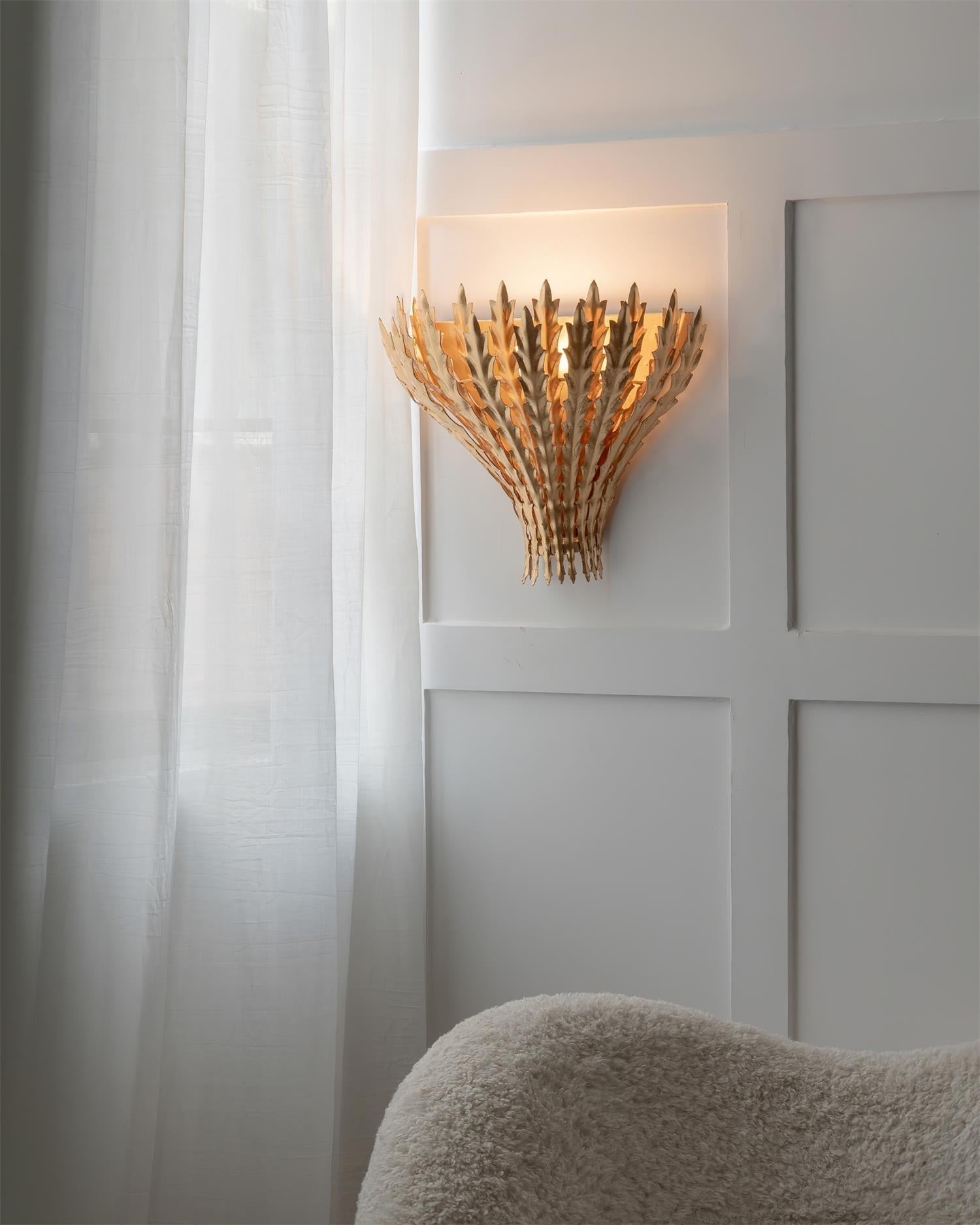 Wall Light Handmade Leaf Motif Metal Body Elegant Sconce - Letslighting