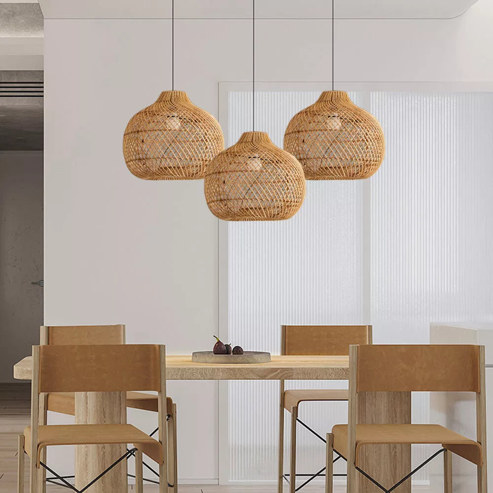 Ritta Diseño Artesanal LED Lámpara Colgante Ratán Dormitorio/Estudio