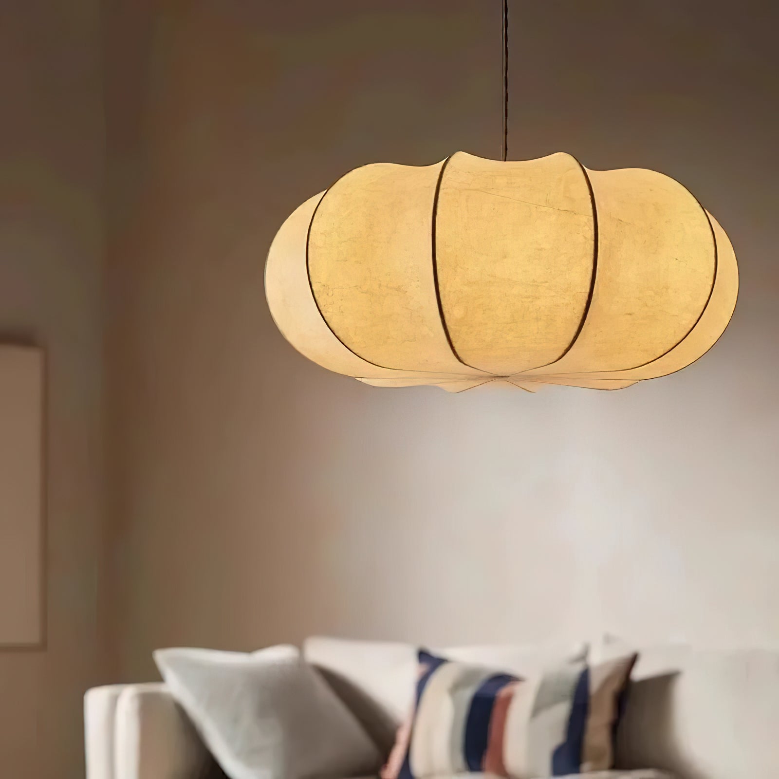 Oblate Silk Pendant Lamp - Letslighting