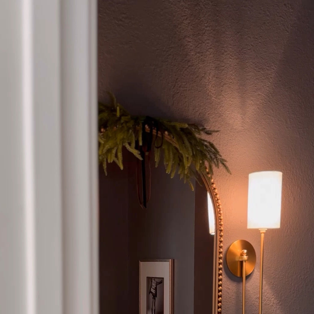 Syvineth Modern Minimalist Brass Fabric Wall Lamp - Lamp Copper