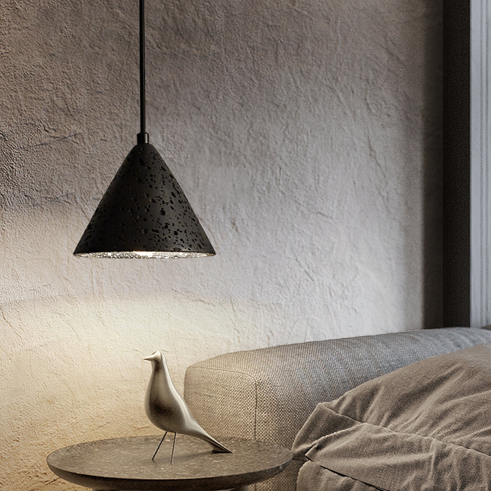 Vaelior Dome Shade Travertine Pendant Light - Letslighting
