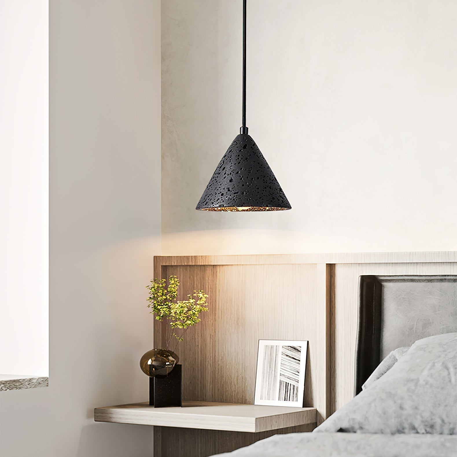 Vaelior Dome Shade Travertine Pendant Light - Letslighting