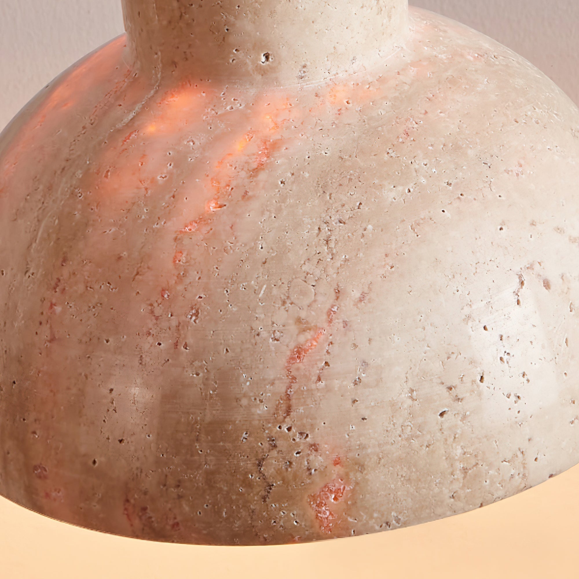 Vaelior Dome Shade Travertine Pendant Light - Letslighting