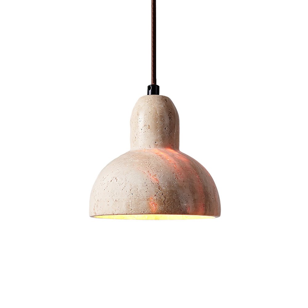 Vaelior Dome Shade Travertine Pendant Light - Letslighting