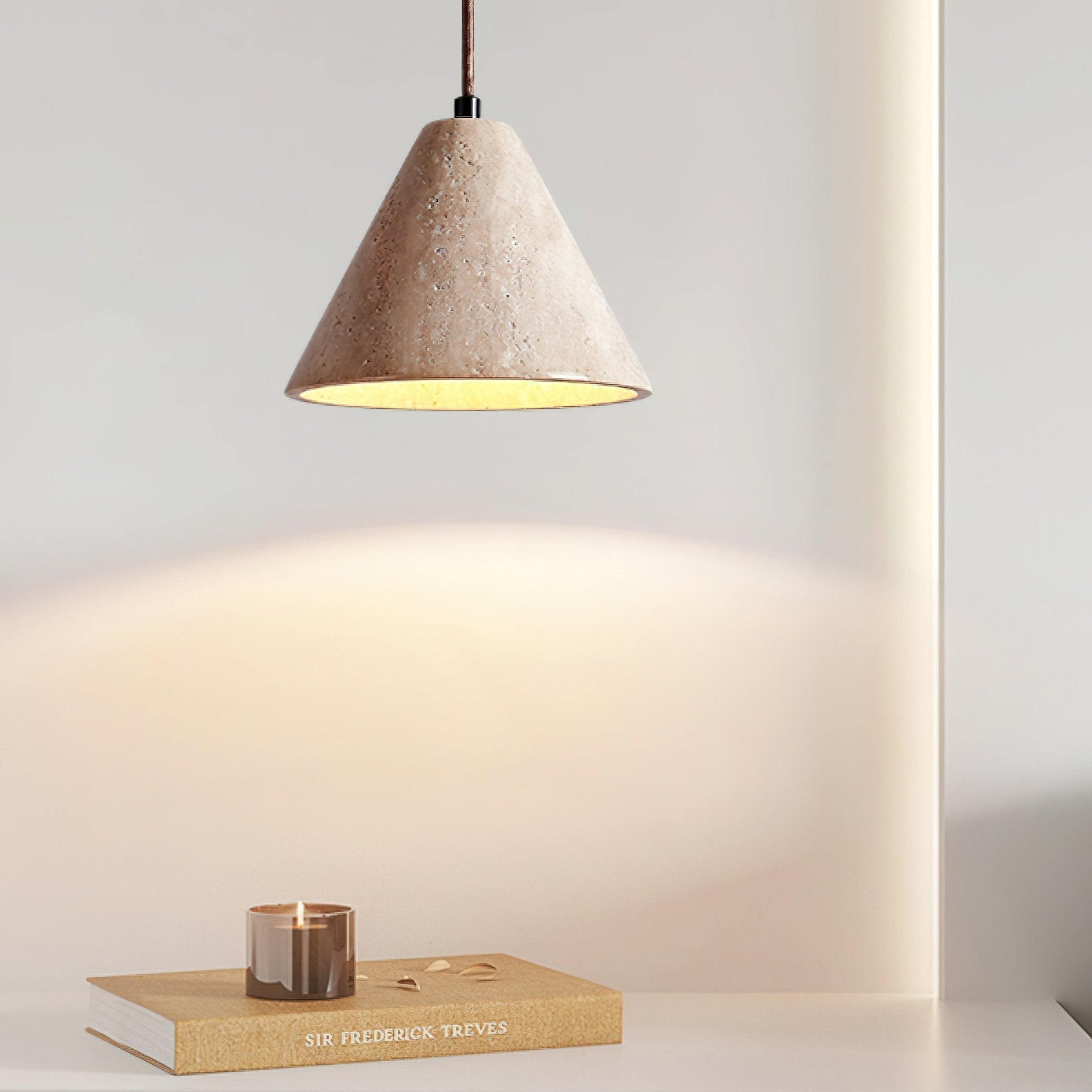 Vaelior Dome Shade Travertine Pendant Light - Letslighting