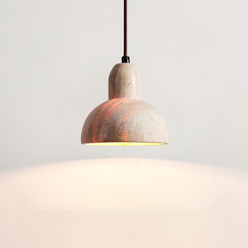 Vaelior Dome Shade Travertine Pendant Light - Letslighting