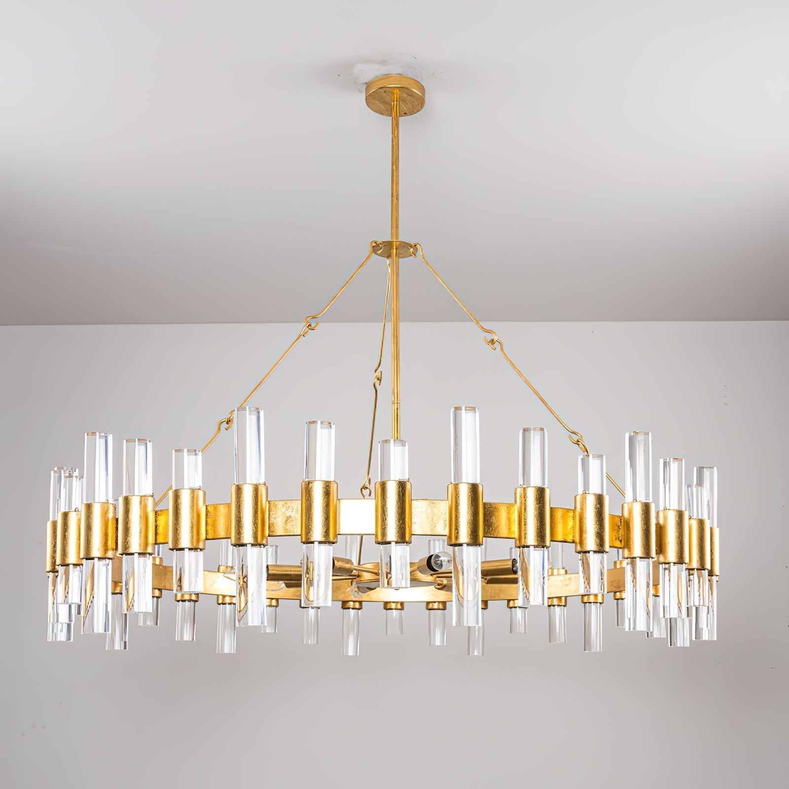 Ellorel Postmodern Luxury Metal Acrylic Chandelier - Lamp Copper