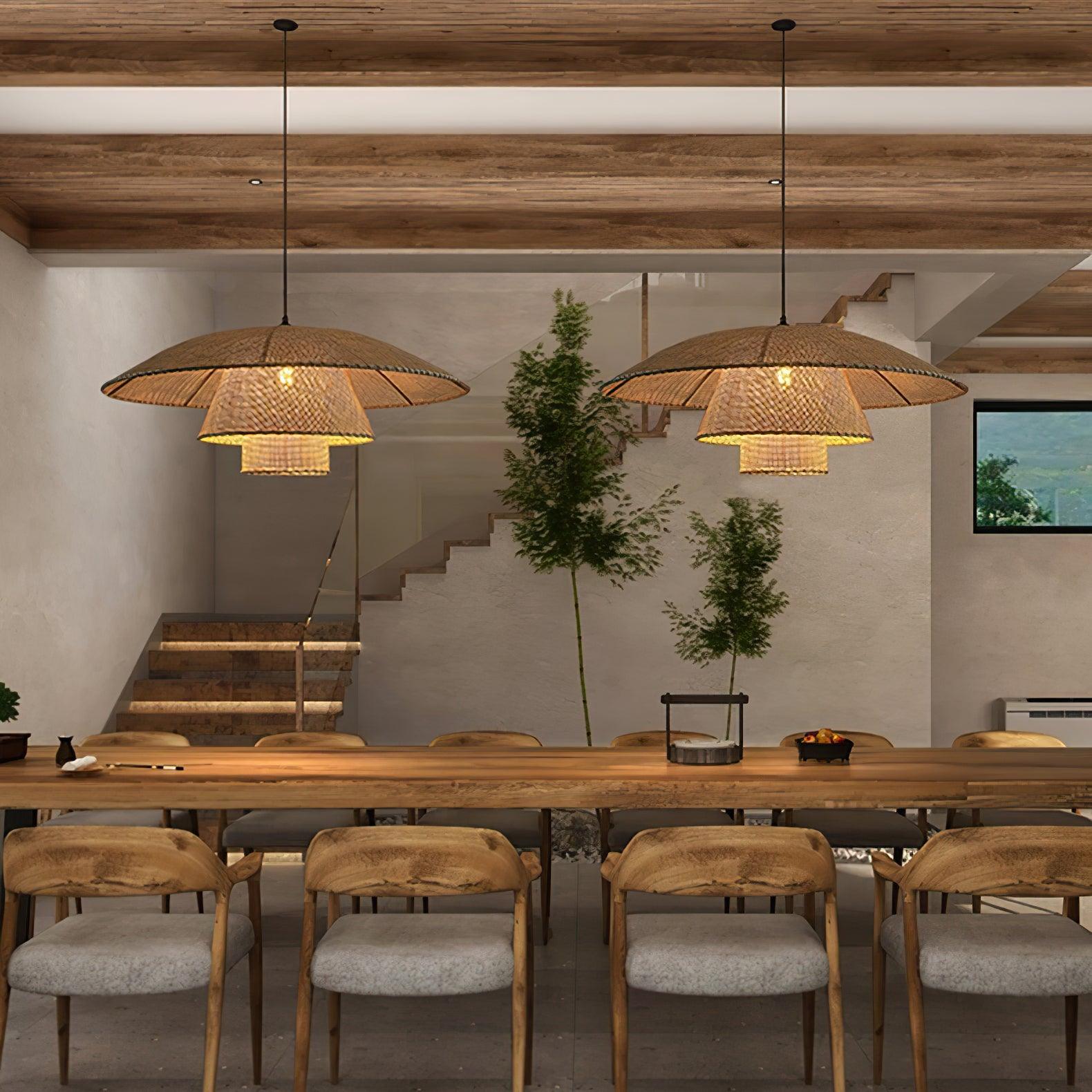 Hat Weave Rattan Pendant Lamp - Letslighting