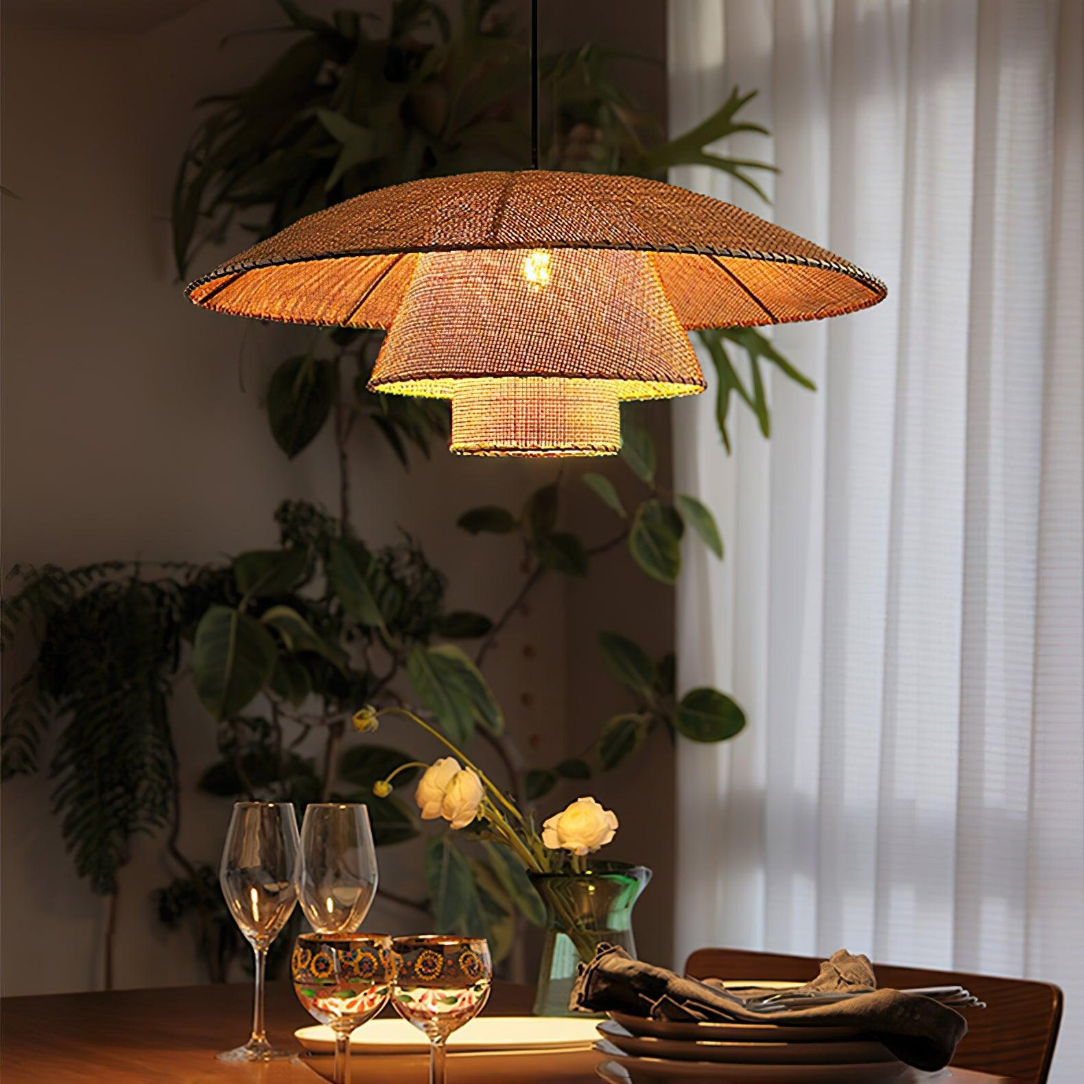 Hat Weave Rattan Pendant Lamp - Letslighting