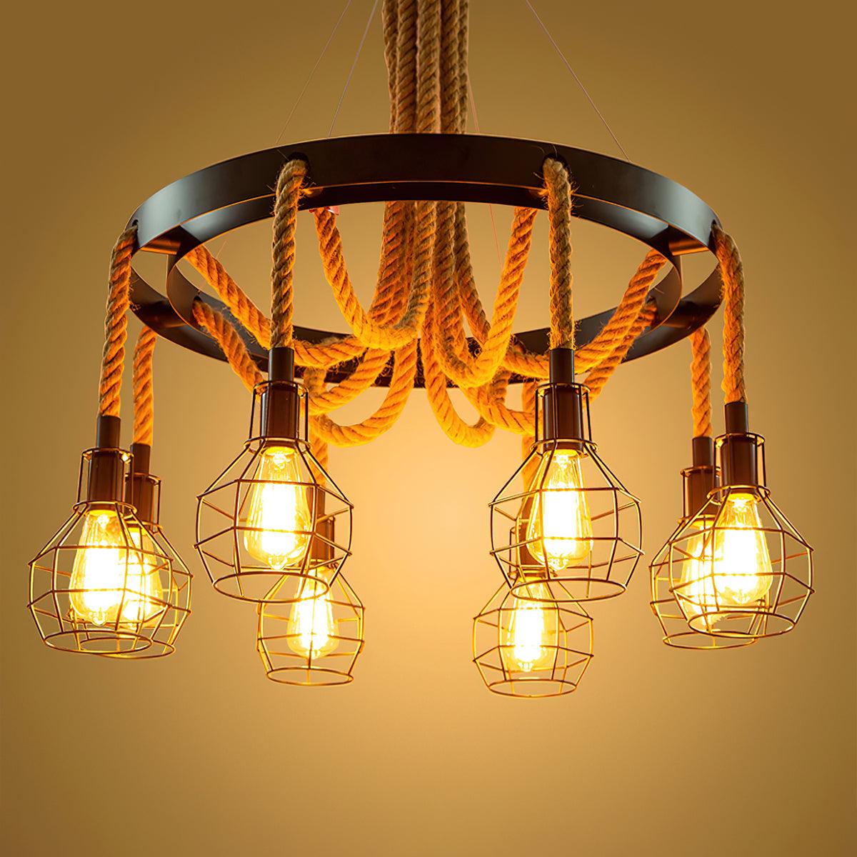 Hemp Rope Industrial Starfall Chandelier - Letslighting
