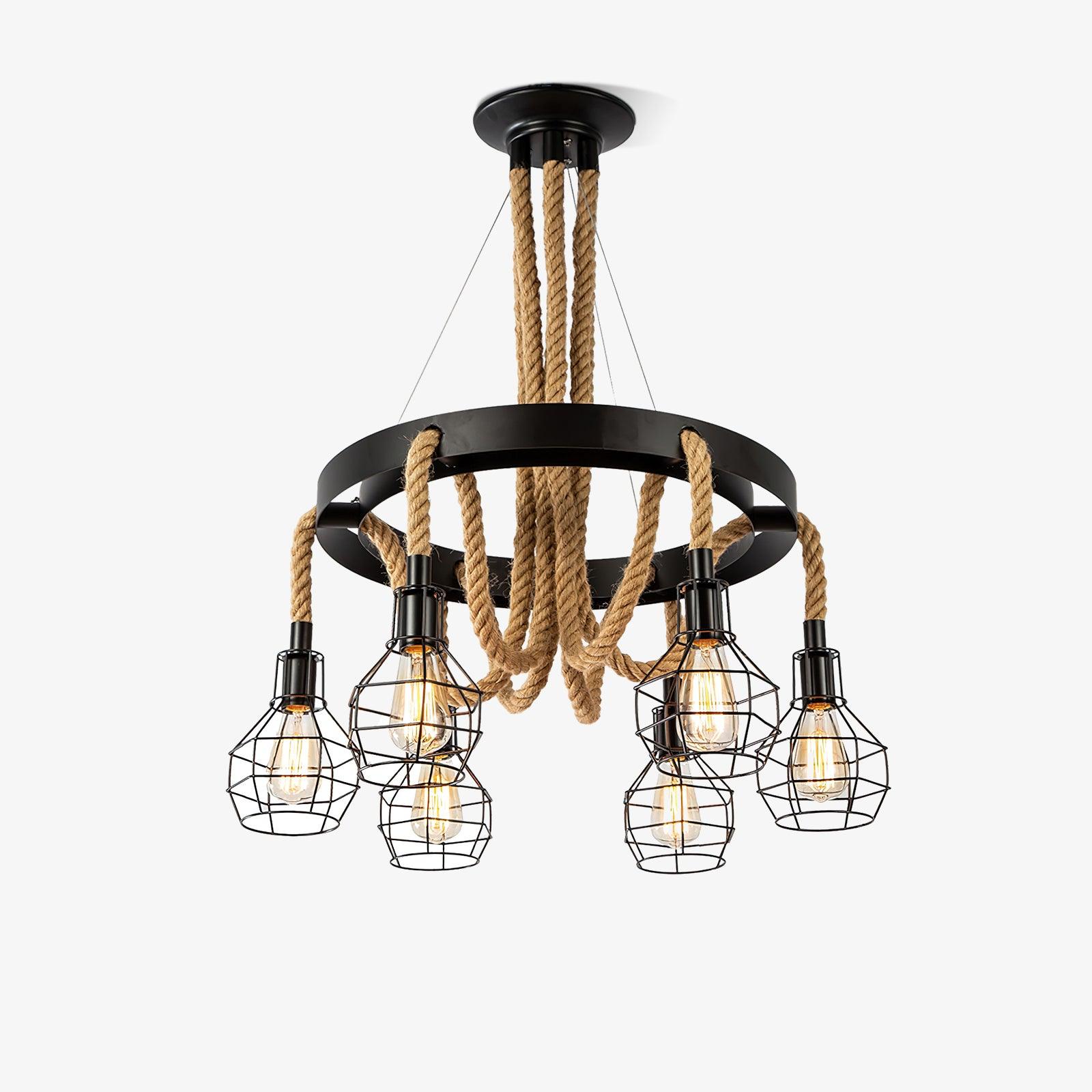 Hemp Rope Industrial Starfall Chandelier - Letslighting