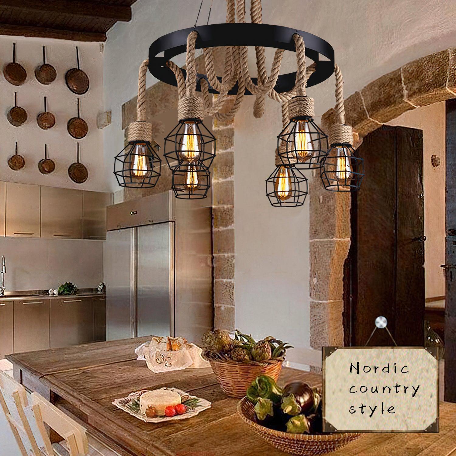 Hemp Rope Industrial Starfall Chandelier - Letslighting