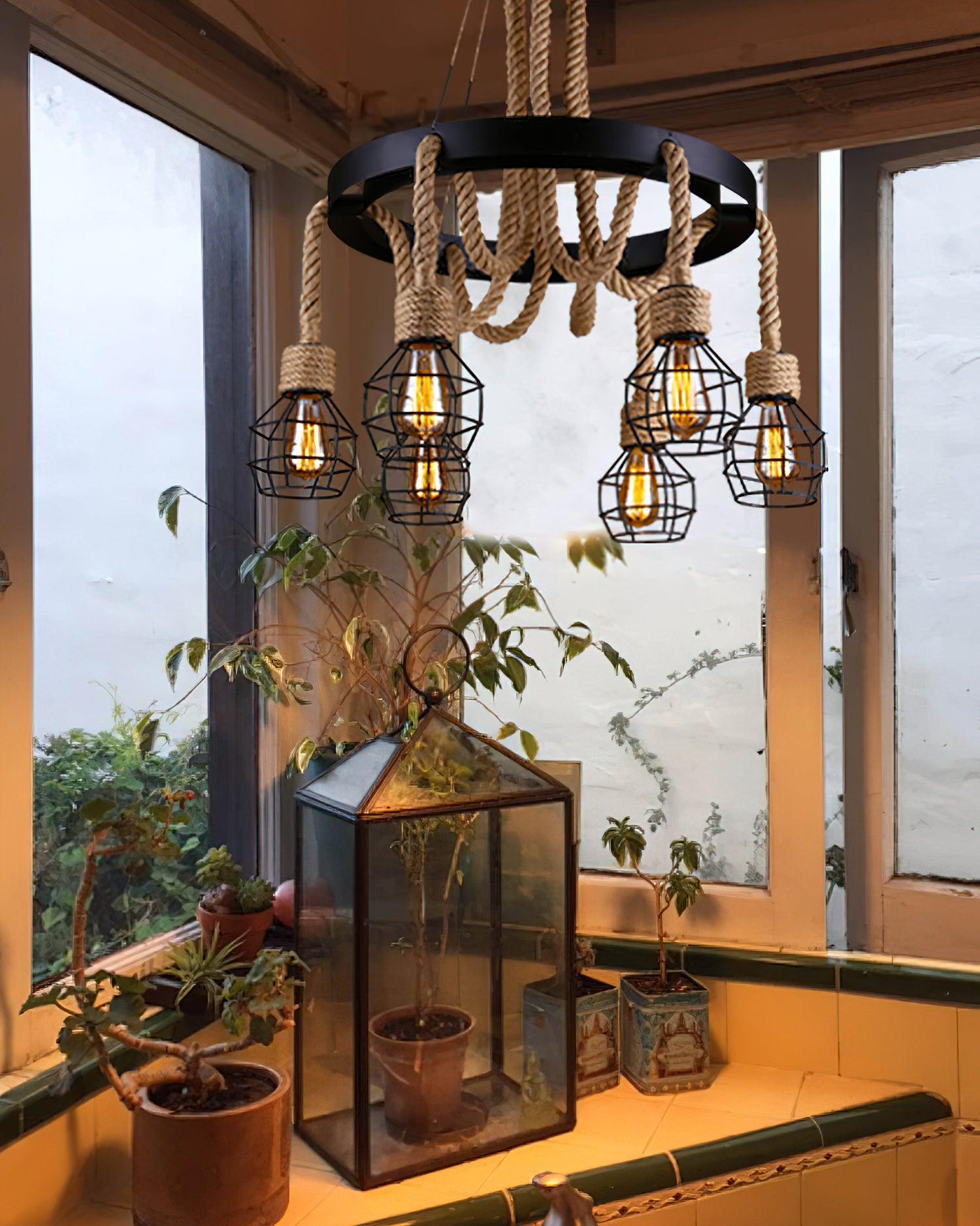 Hemp Rope Industrial Starfall Chandelier - Letslighting