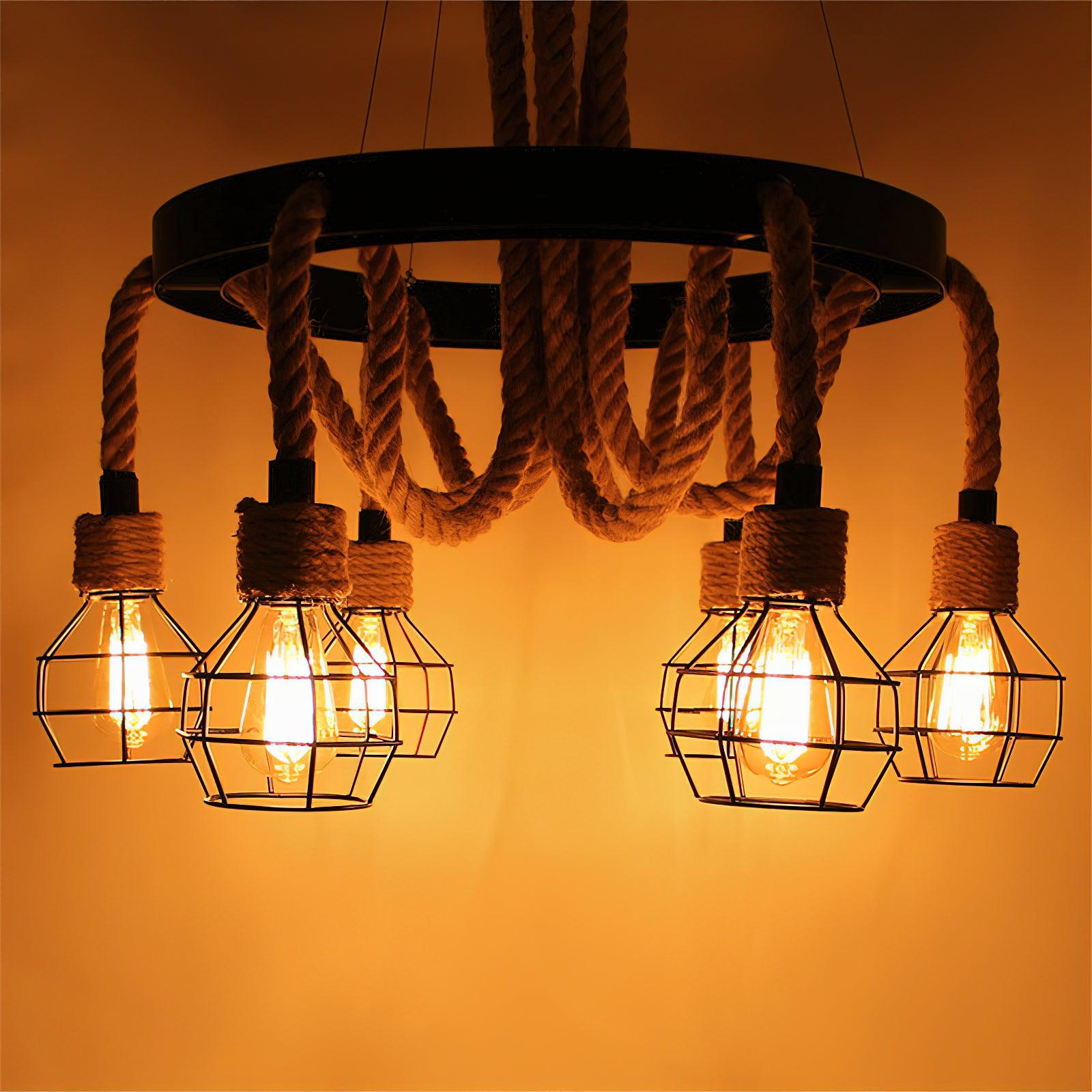 Hemp Rope Industrial Starfall Chandelier - Letslighting