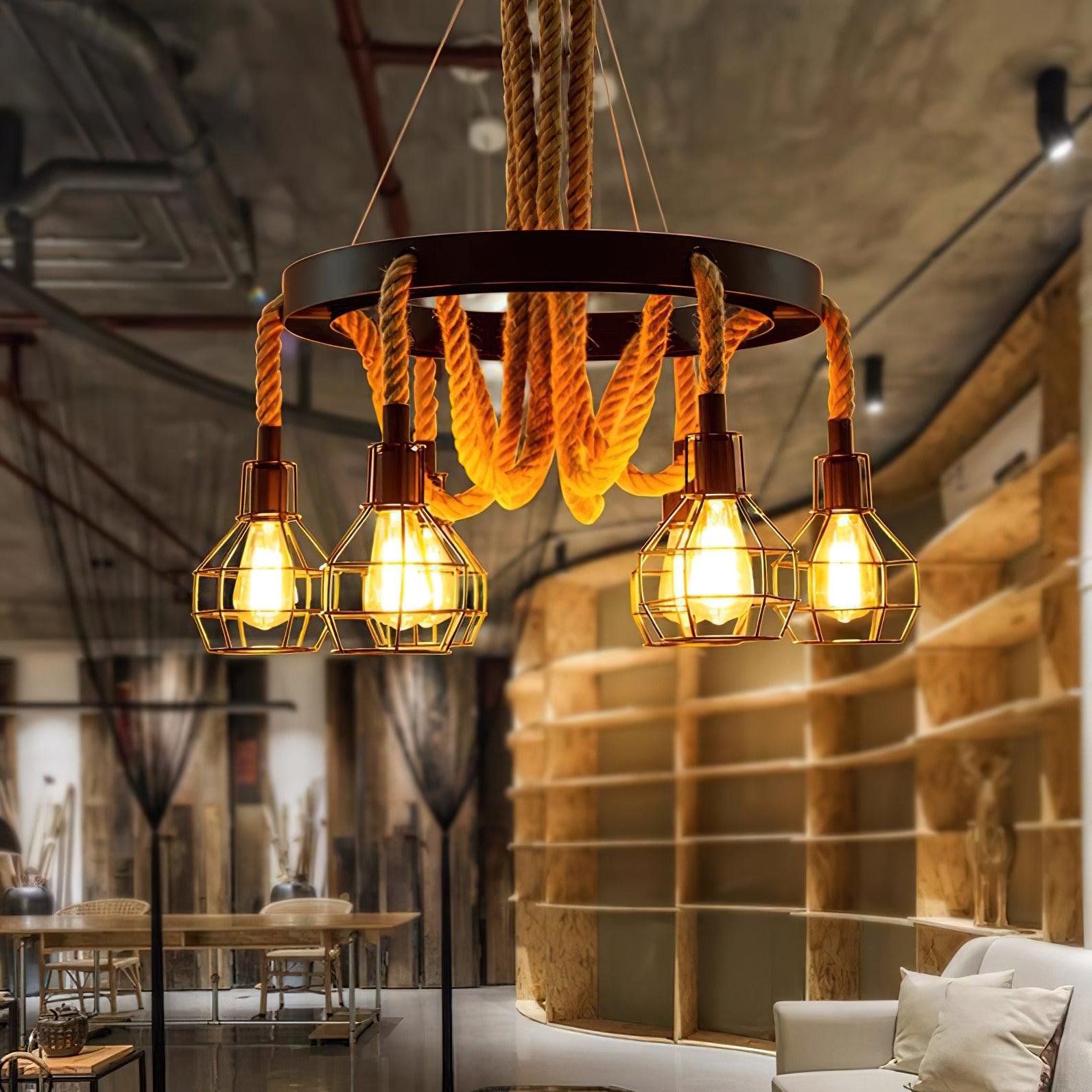 Hemp Rope Industrial Starfall Chandelier - Letslighting