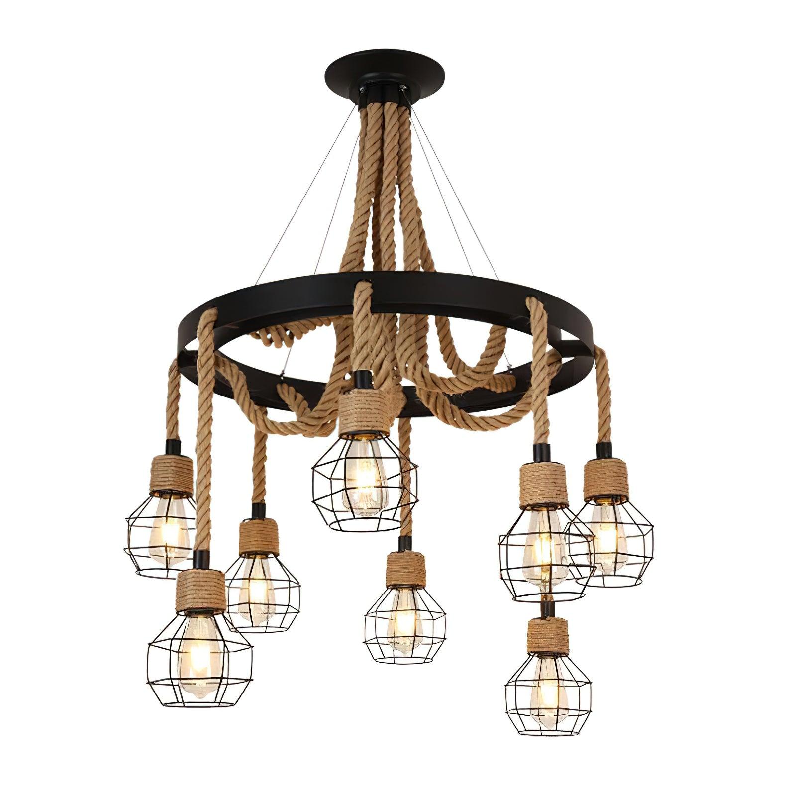 Hemp Rope Industrial Starfall Chandelier - Letslighting